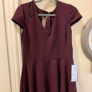 Purple fit and flare dress